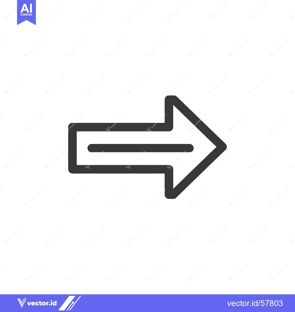 Premium Vector dari Bold Right Arrow Icon: Simple Directional Symbol on White