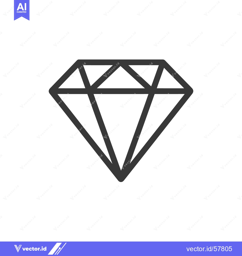 Premium Vector dari Minimalist Diamond Icon: Geometric Shape on White Background