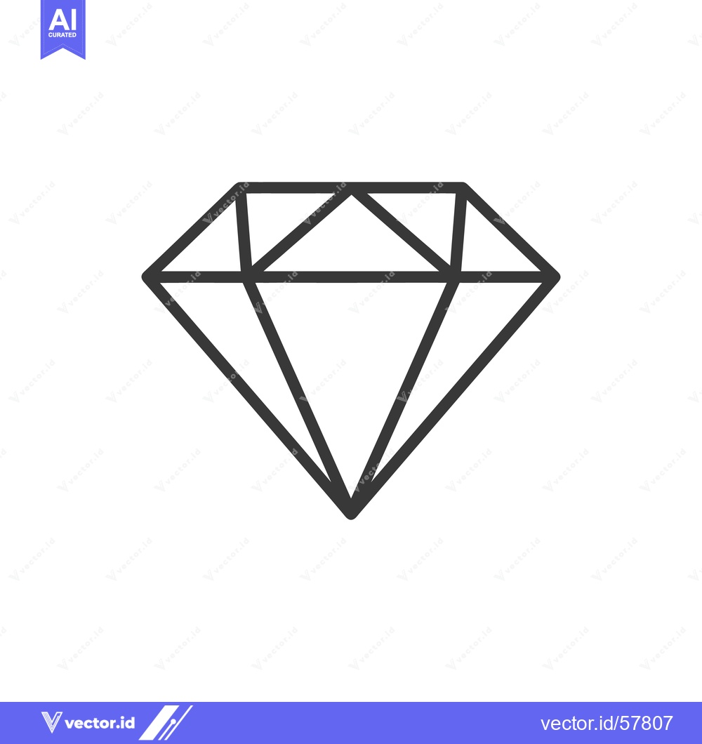 Premium Vector dari Minimalist Diamond Icon: Clean Line Art on White Background