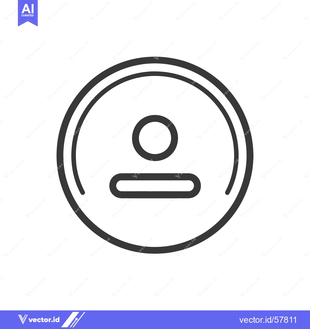 Premium Vector of Minimalist User Icon: Circular Profile Symbol in Black and White