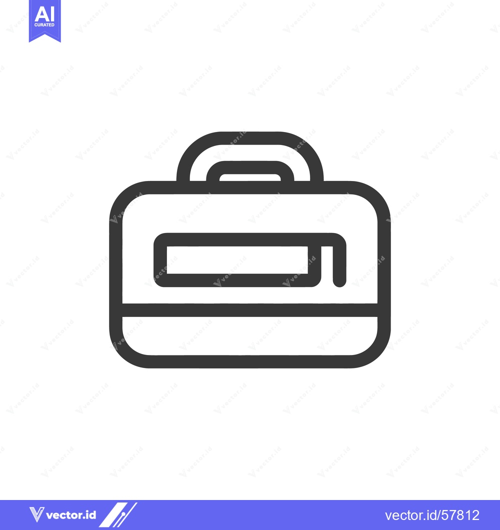 Premium Vector of Minimalist Briefcase Icon: Bold Outline, Modern Design, Business Symbo