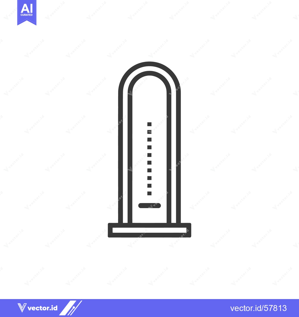 Premium Vector dari Minimalist Thermometer Icon: Clean Line Art on White Background