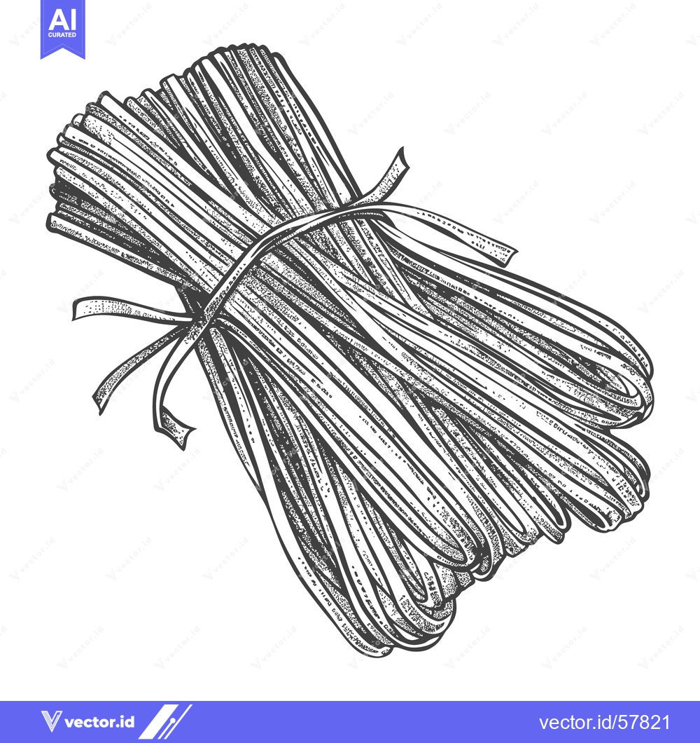Premium Vector dari An illustrated bundle of long strands tied with ribbon
