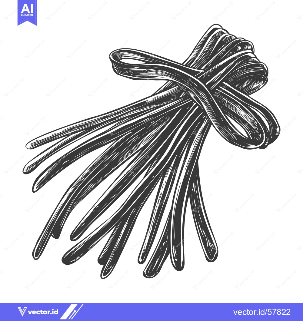 Premium Vector of A bundled illustration depicts elongated leaves with a tied ribbon