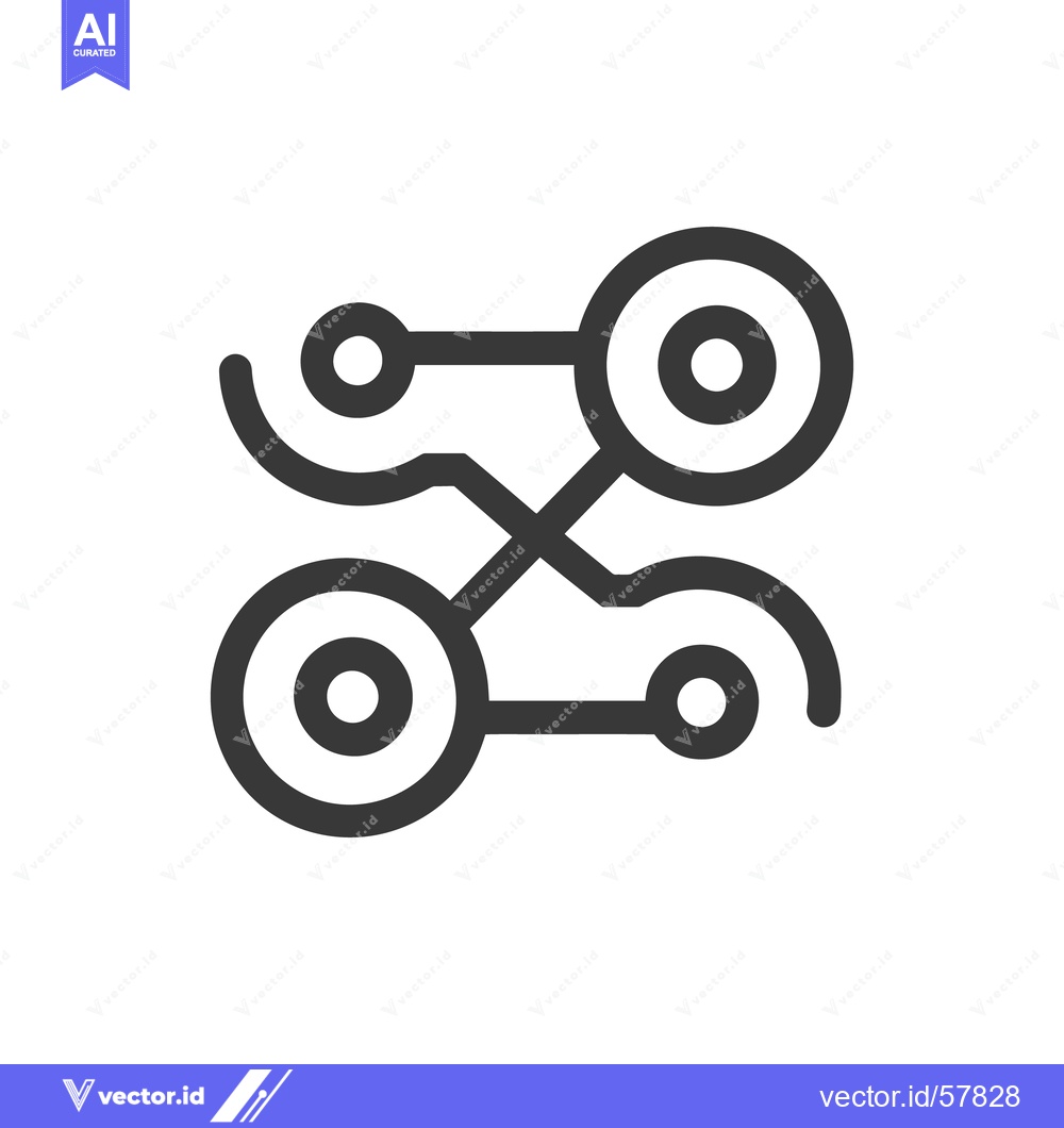 Premium Vector dari Interconnected Circles: Abstract Network Icon on White Background