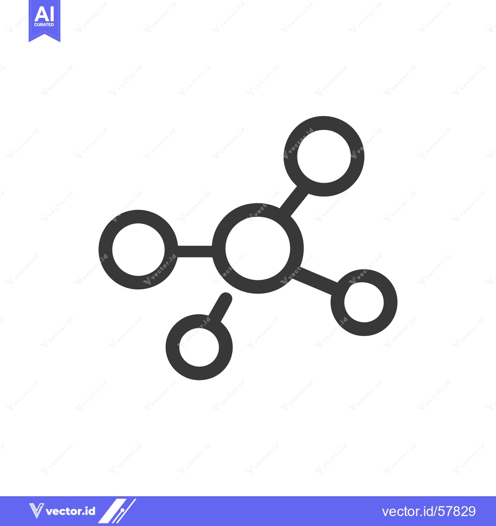 Premium Vector of Molecular Structure Icon: Gray Circles Connected by Lines on White Bac