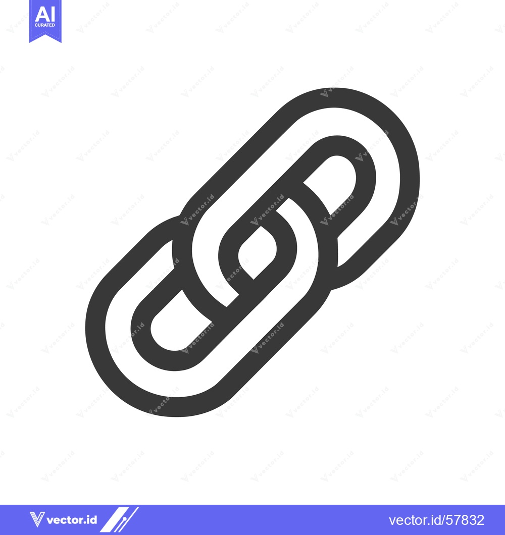 Premium Vector of Interlocked Chain Links: Bold Graphic Symbol on White Background