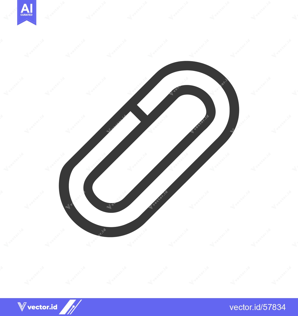 Premium Vector dari Minimalist Paperclip Icon: Bold Outline on White Background, Modern De