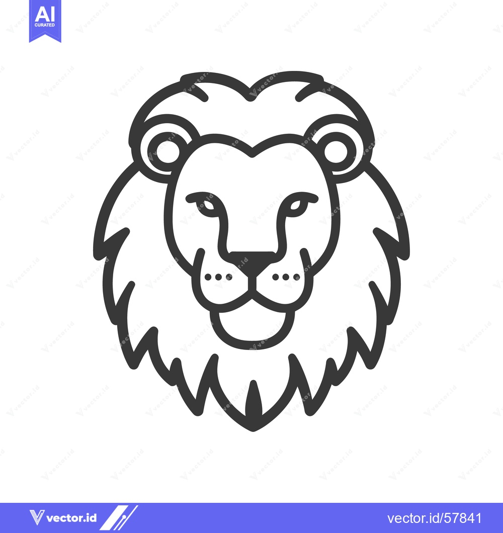 Premium Vector dari A simple illustration of a lion head with a full mane