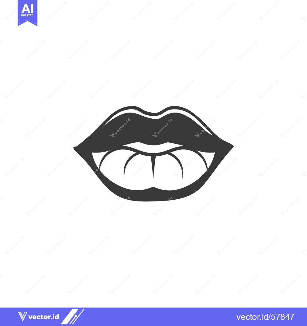 Premium Vector of Simplified black and white illustration of open human mouth