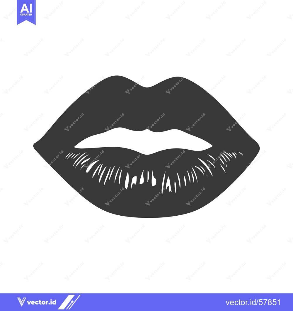 Premium Vector dari A simplified illustration of a pair of dark shaded lips
