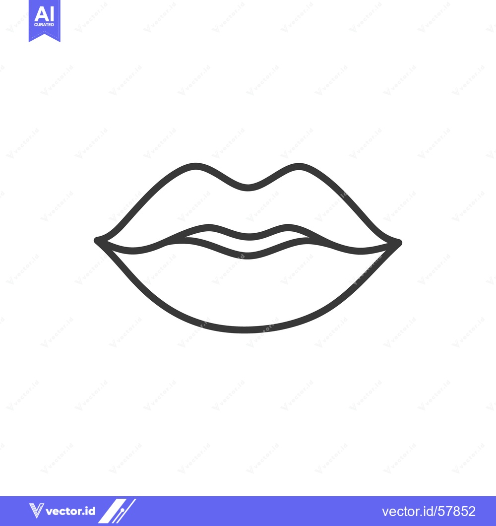 Premium Vector of A simple black and white line drawing of open human lips
