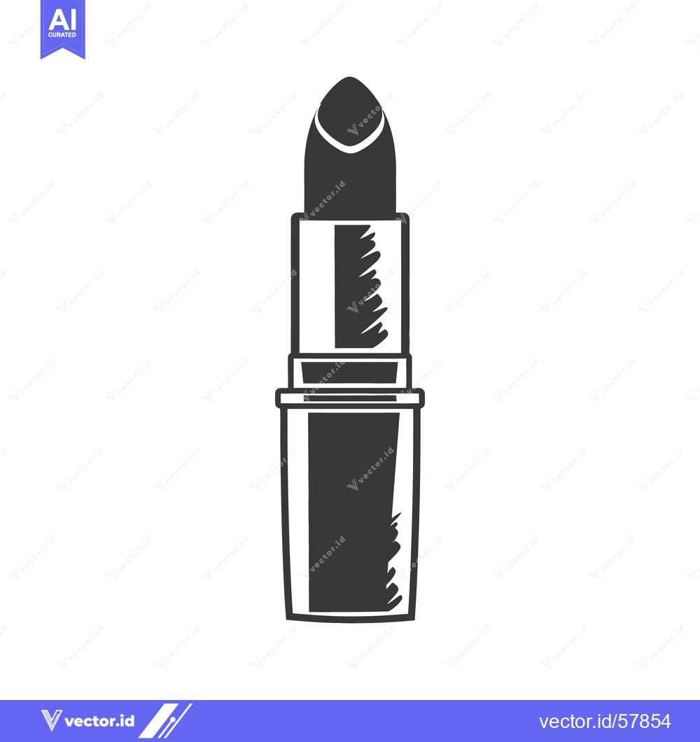 Premium Vector of A simple black and white illustration of lipstick against a white back