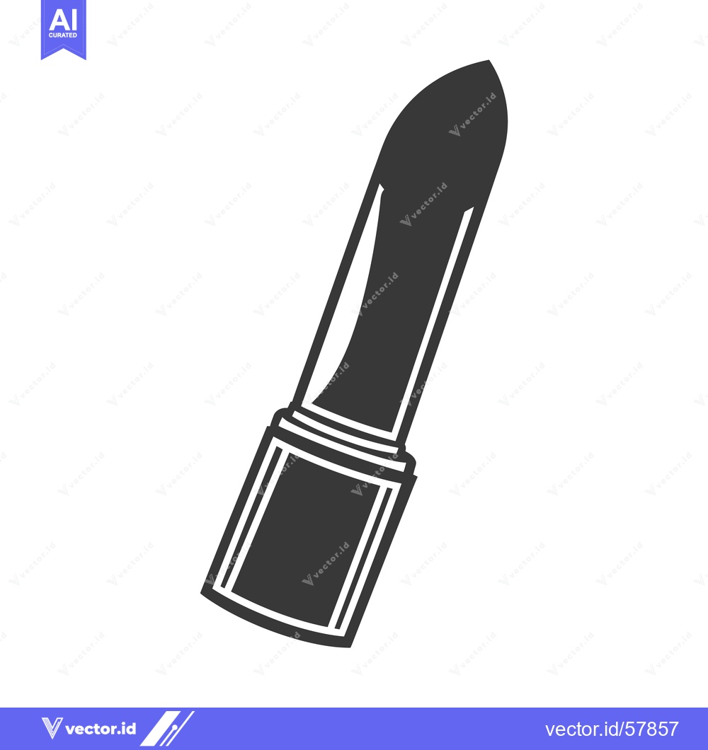Premium Vector dari A stylized illustration depicting a lipstick tube on a white backgroun