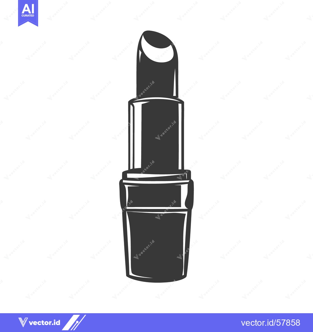 Premium Vector dari A dark monochromatic drawing of a lipstick on white background