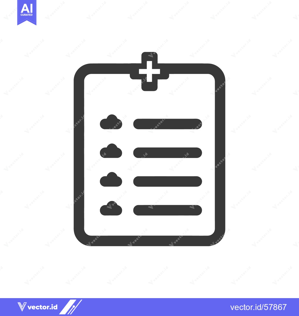 Premium Vector dari Medical Checklist Icon: Health Report with Cloud Data