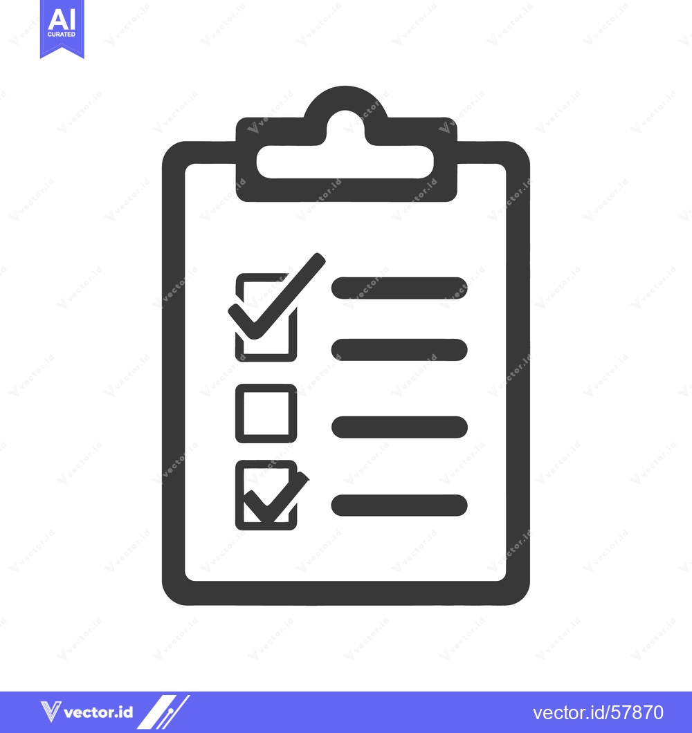 Premium Vector dari Checklist Icon with Tick Marks and Blank Spaces, Dark Gray