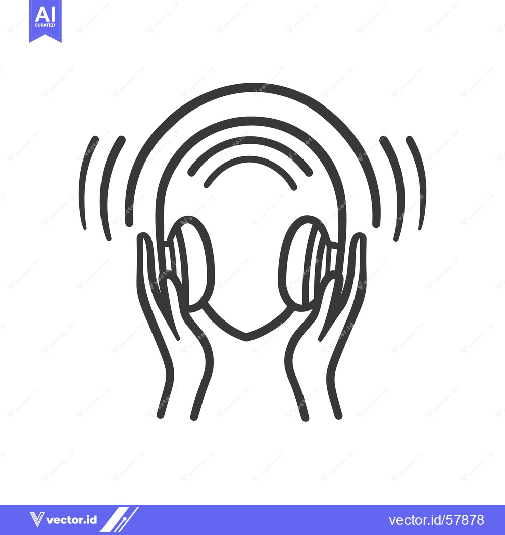 Premium Vector of A simple monochrome line drawing depicting sound and music