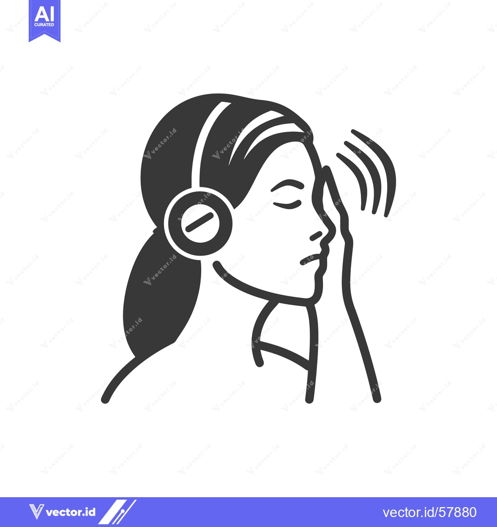 Premium Vector of A person wearing headphones experiencing sound waves or pain