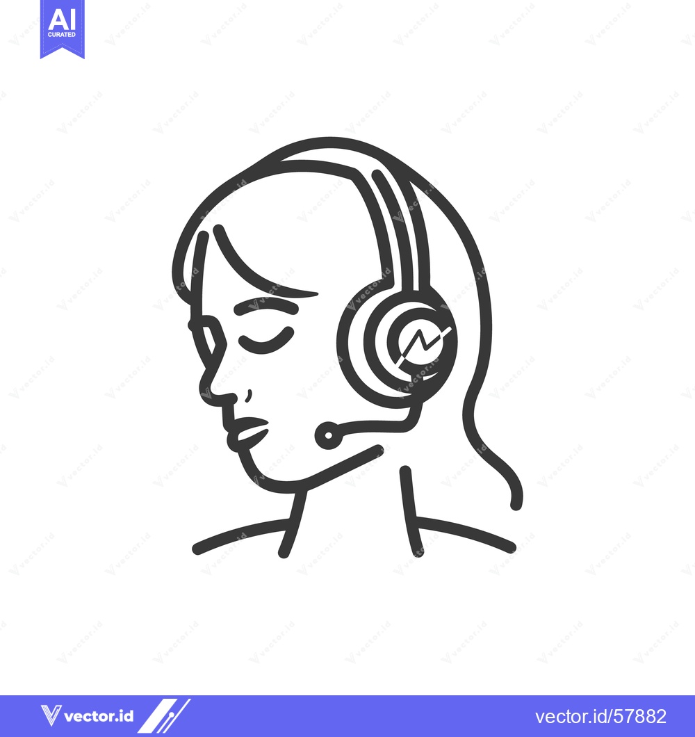 Premium Vector dari A person wearing a headset with microphone for communication service