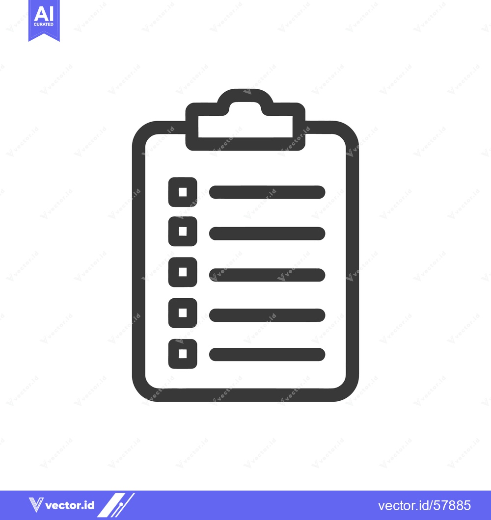 Premium Vector dari Minimalist Clipboard Icon with Checklist and Rounded Squares on White