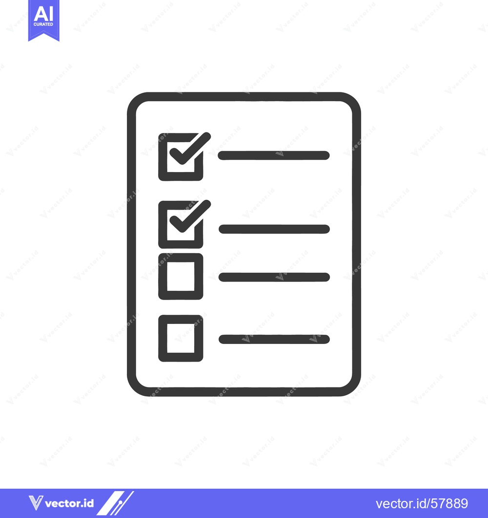 Premium Vector dari A checklist icon depicting items with checked and unchecked boxes