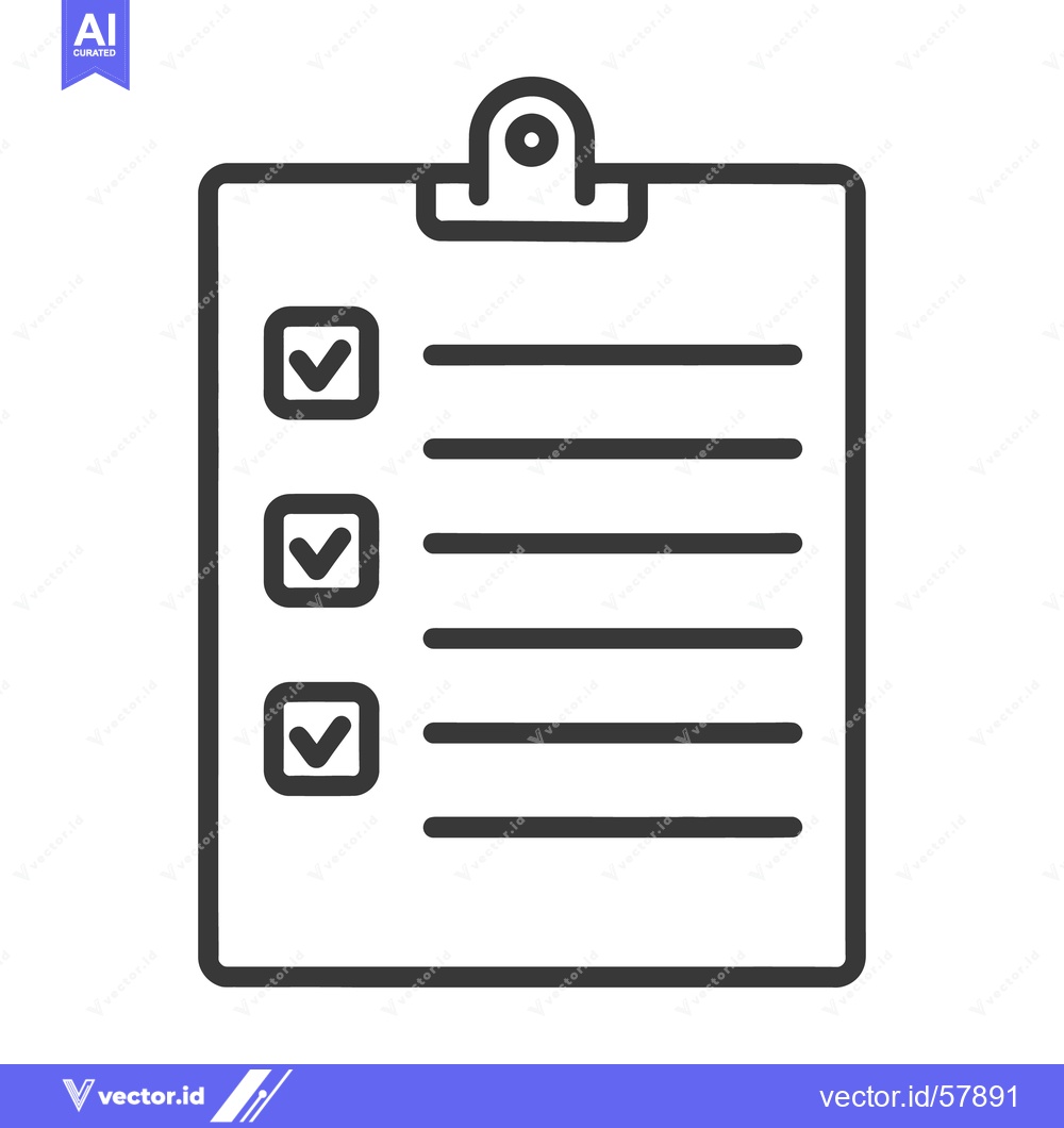 Premium Vector dari A clipboard icon with a checklist showing completed tasks