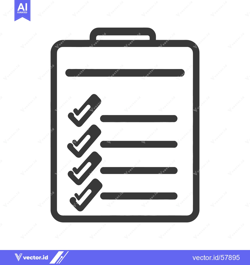 Premium Vector dari A detailed graphic illustration of a checklist with checkmarks present
