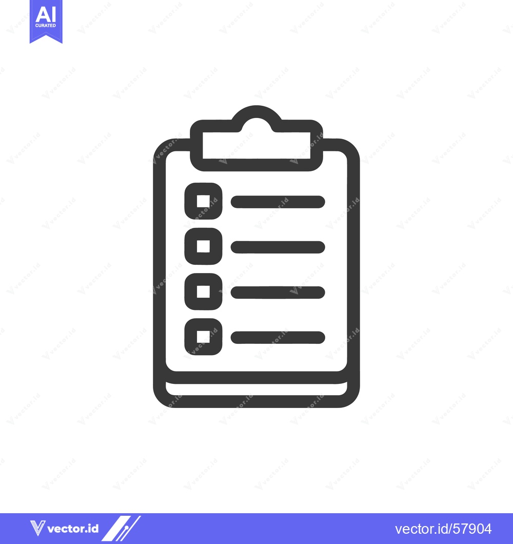 Premium Vector dari Minimalist Clipboard Icon with Checkboxes and Lines on White Backgroun