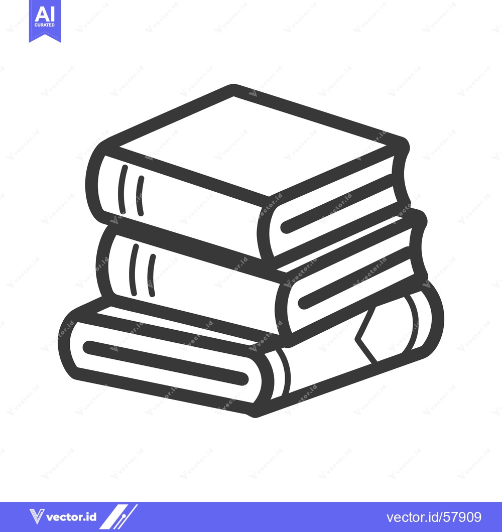 Premium Vector dari A stack of three closed books in an isometric view