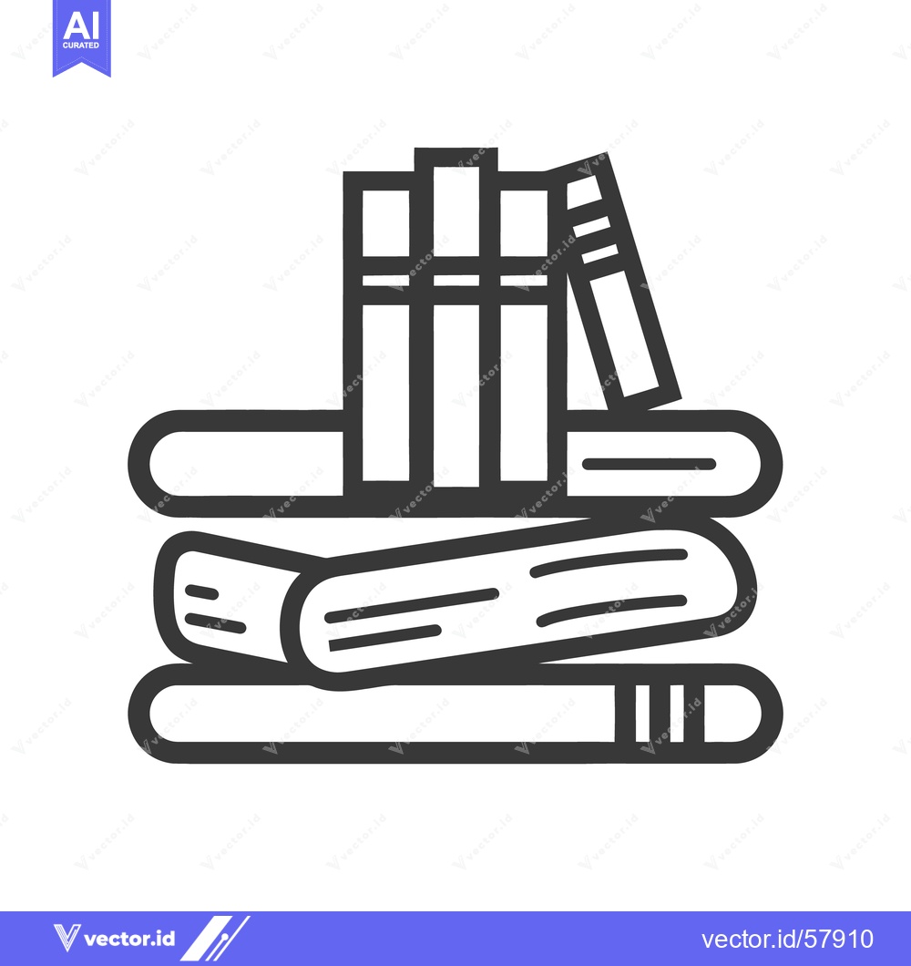 Premium Vector dari Several books are neatly stacked upon a stack of other books
