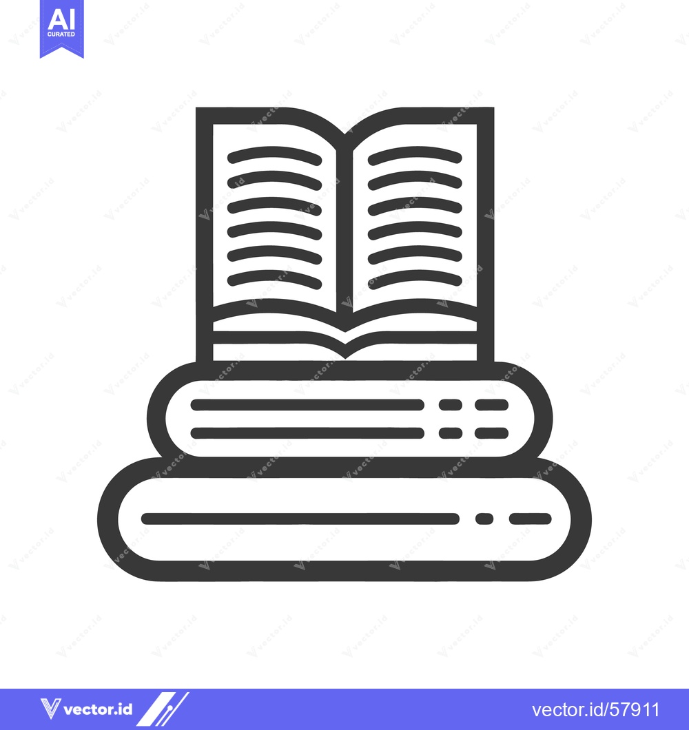 Premium Vector dari An open book sitting on a stack of additional books
