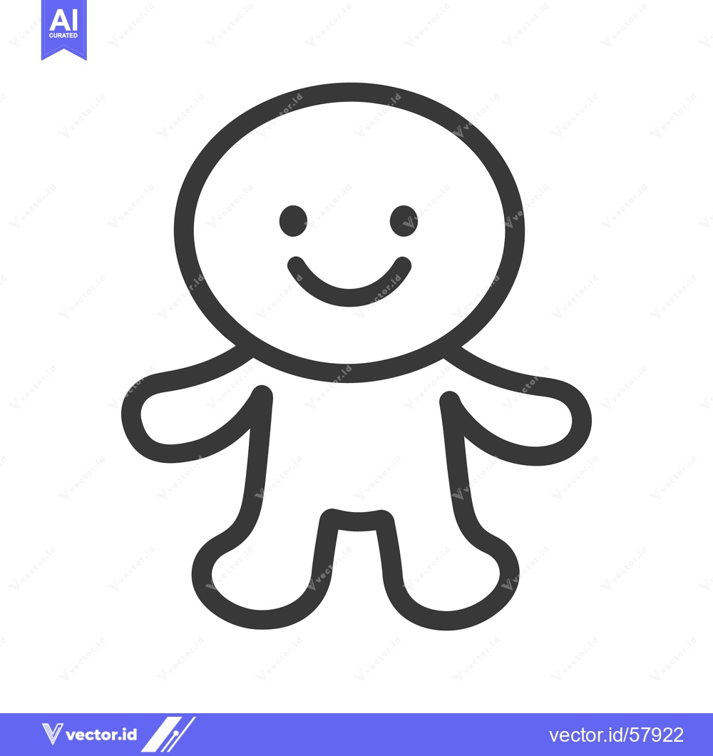 Premium Vector of Simple drawing of a happy human character with arms and legs