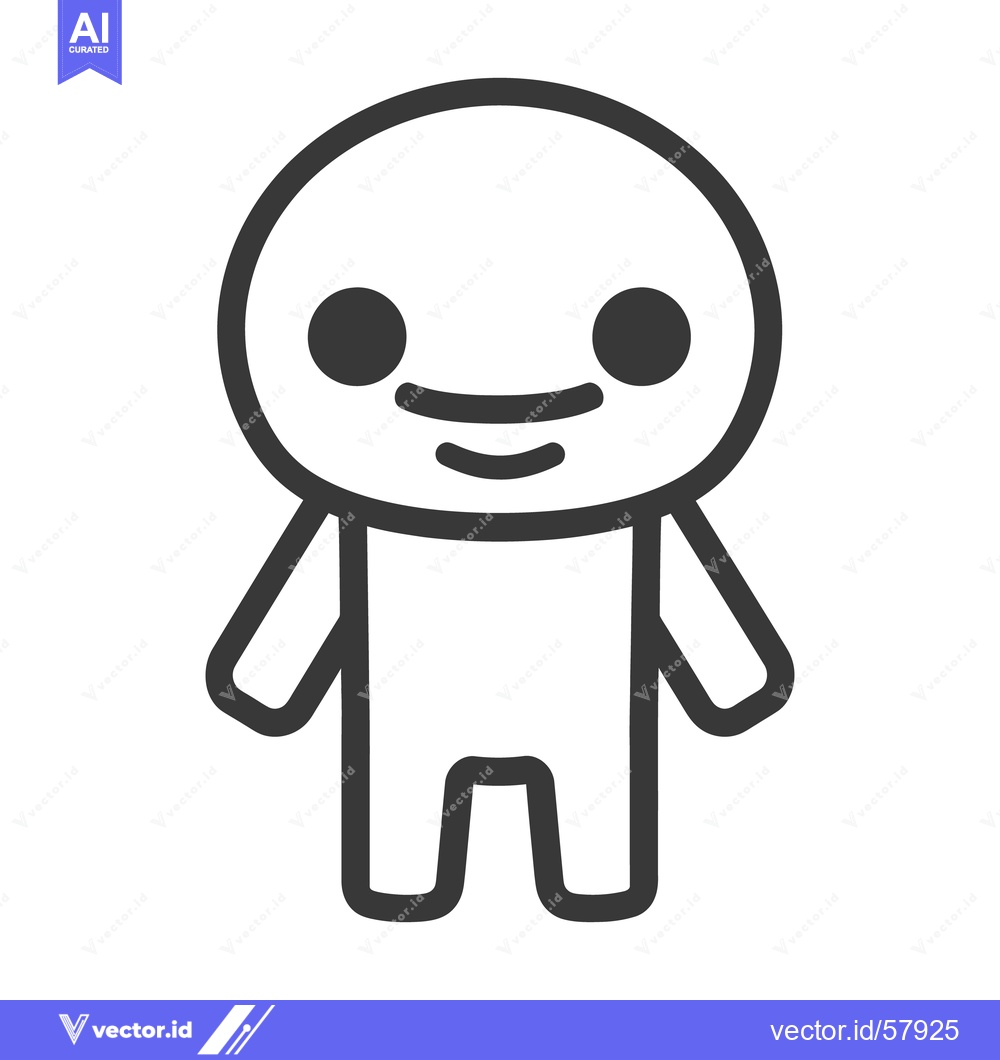 Premium Vector dari A simple stylized human figure with a smiling expression
