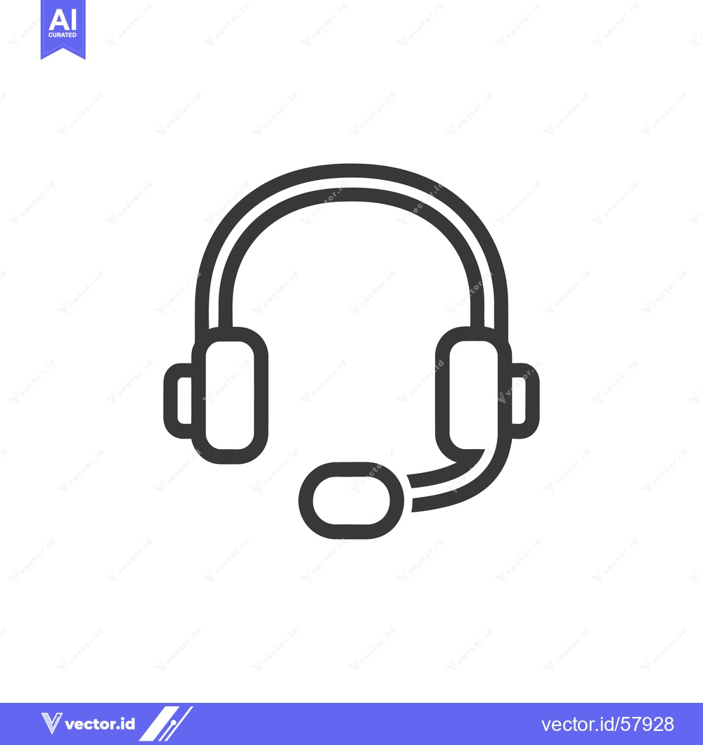 Premium Vector dari Minimalist Headset Icon: Customer Service, Support, Communication Symb