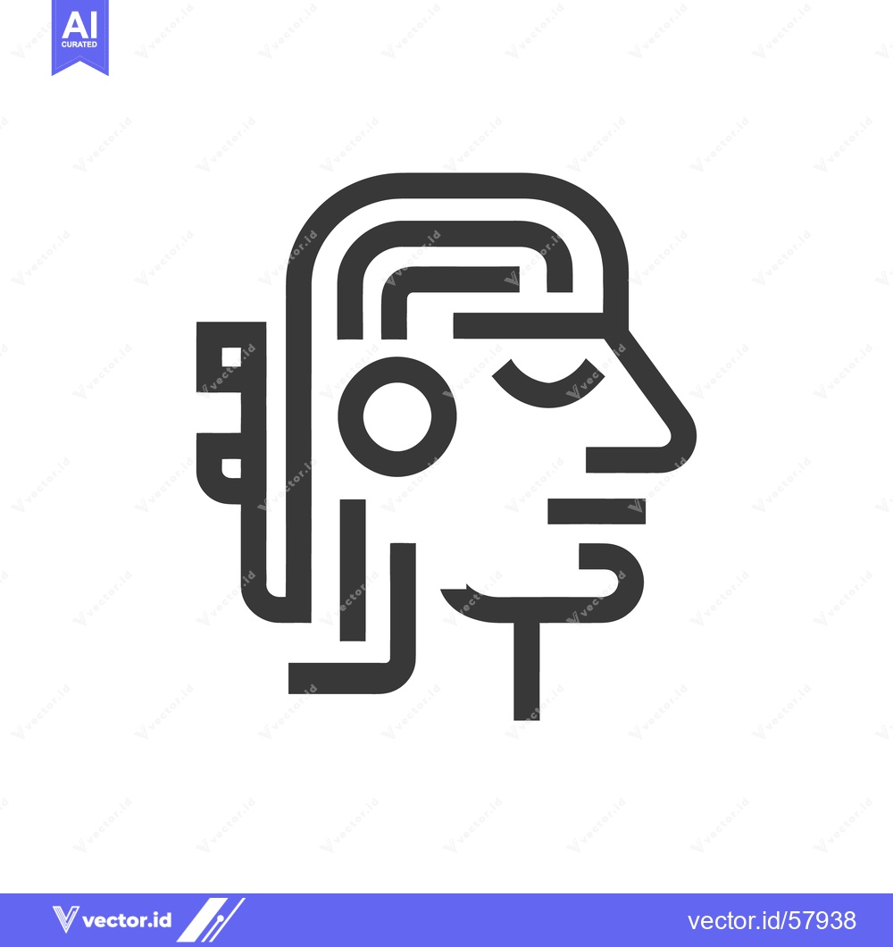 Premium Vector dari Minimalist Line Art: Abstract Human Profile with Geometric Hair Design