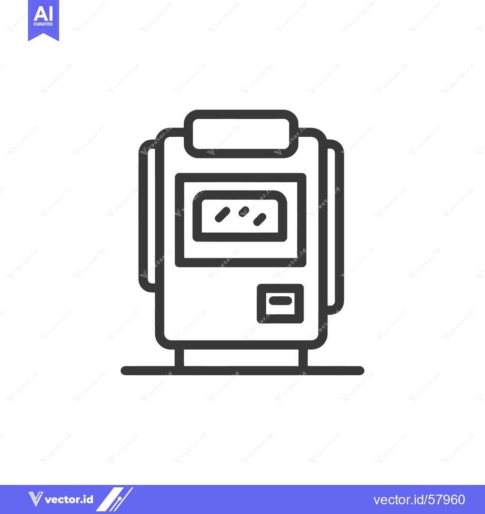Premium Vector dari Minimalist ATM Icon: Sleek Line Art Design on White Background