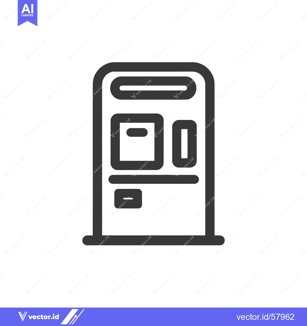 Premium Vector of Minimalist ATM Icon: Sleek, Modern Design for Financial Transactions