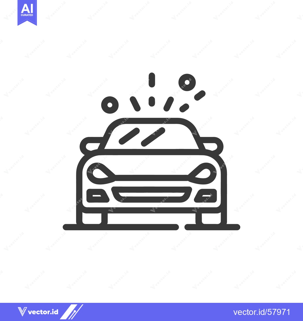 Premium Vector dari Car Wash Icon: Modern Vehicle with Soap Bubbles, Cleanliness Concept