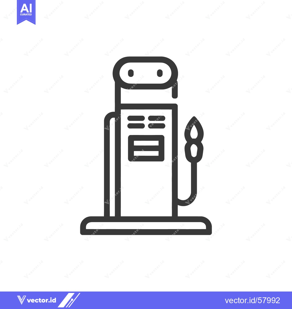 Premium Vector dari Minimalist Gas Pump Icon: Clean Line Art Illustration on White