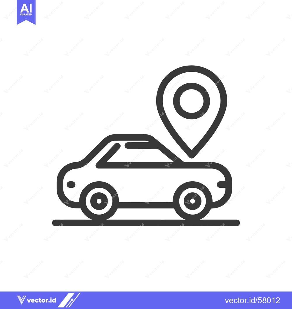 Premium Vector dari Car Location Icon: Minimalist Design for Navigation and Transportation
