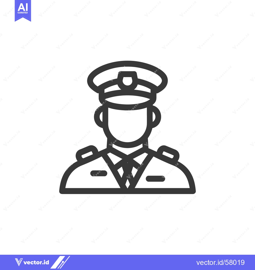 Premium Vector of Minimalist Icon of a Police Officer in Uniform