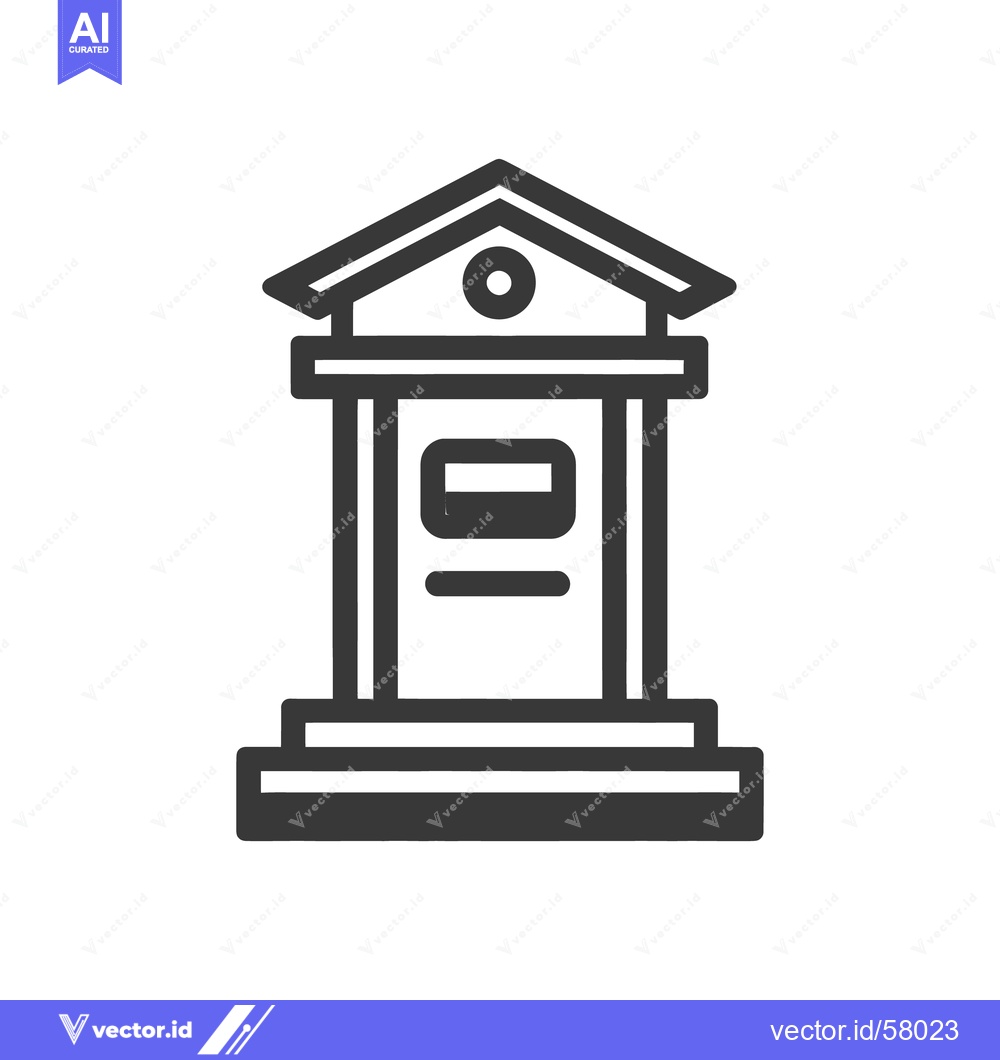 Premium Vector dari Minimalist Mailbox Icon: Clean Lines, Geometric Design, Modern Symboli