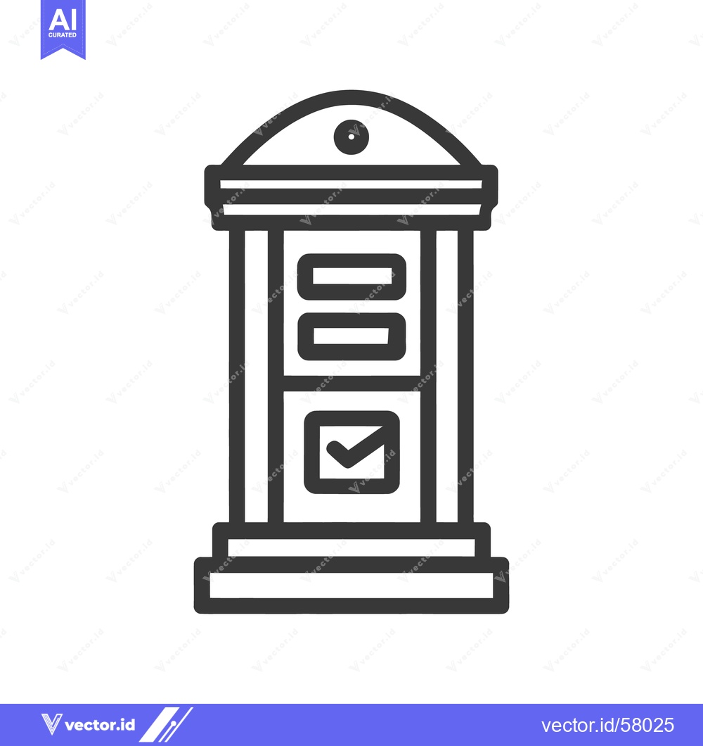 Premium Vector dari Elegant Voting Booth Icon with Checkmark, Minimalist Design