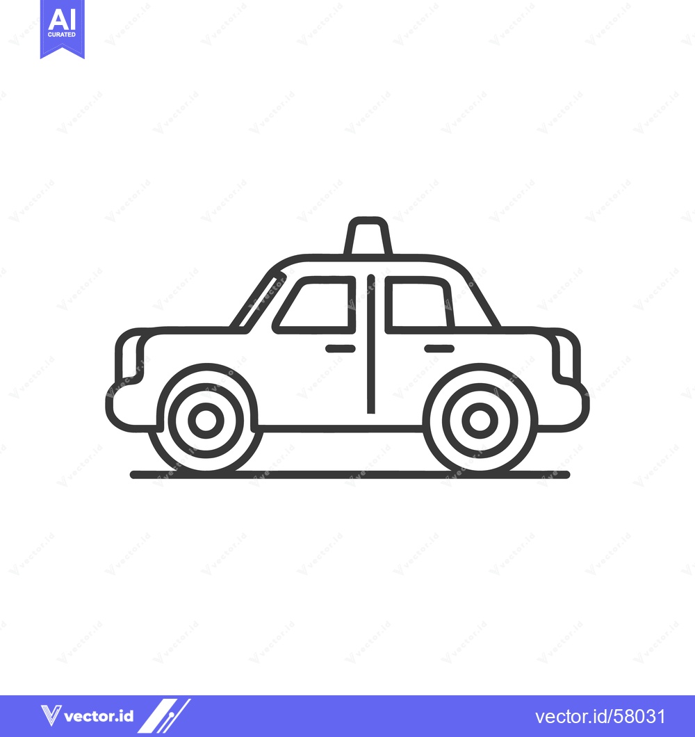 Premium Vector dari Minimalist Taxi Icon: Clean Line Art of a Classic Cab Design