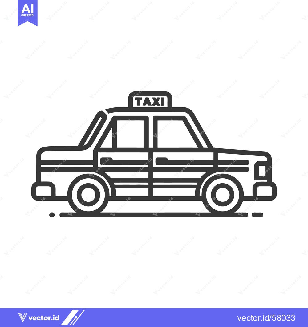 Premium Vector dari Minimalist Taxi Icon: Bold Outline, Modern Design, Transportation Symb