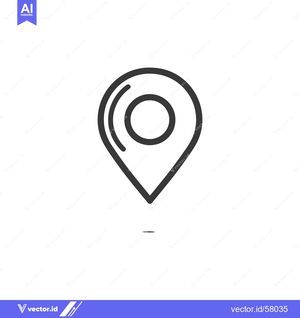 Premium Vector dari Minimalist Location Pin Icon on White Background, Navigation Symbol