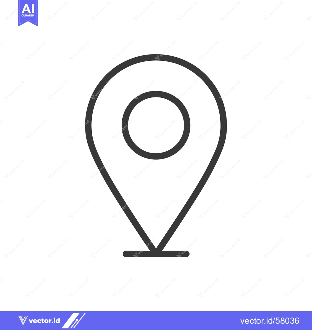 Premium Vector dari Minimalist Location Pin Icon: Sleek, Modern Design on White Background
