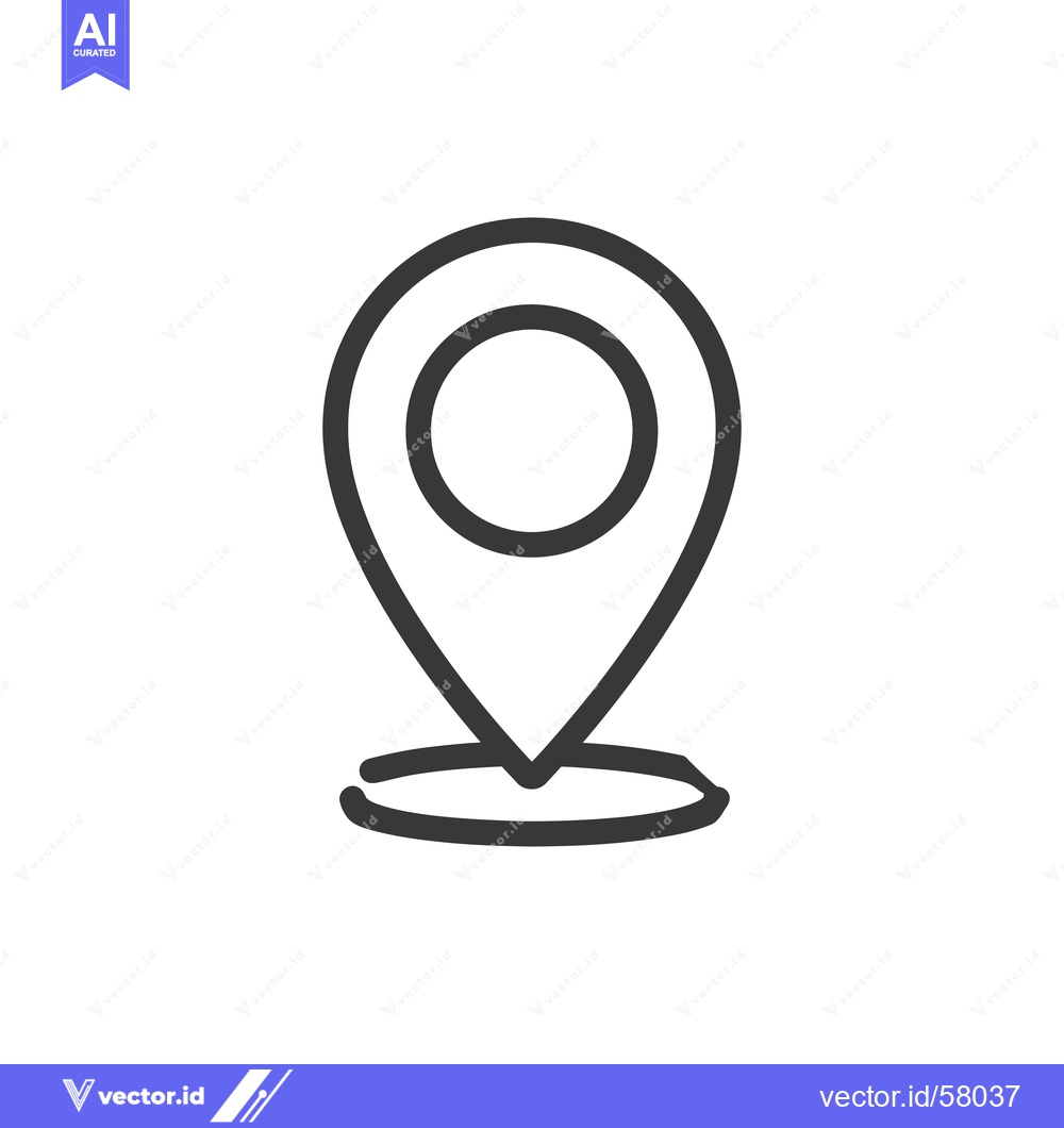 Premium Vector dari Simple Black Line Art of a Location Pin Icon
