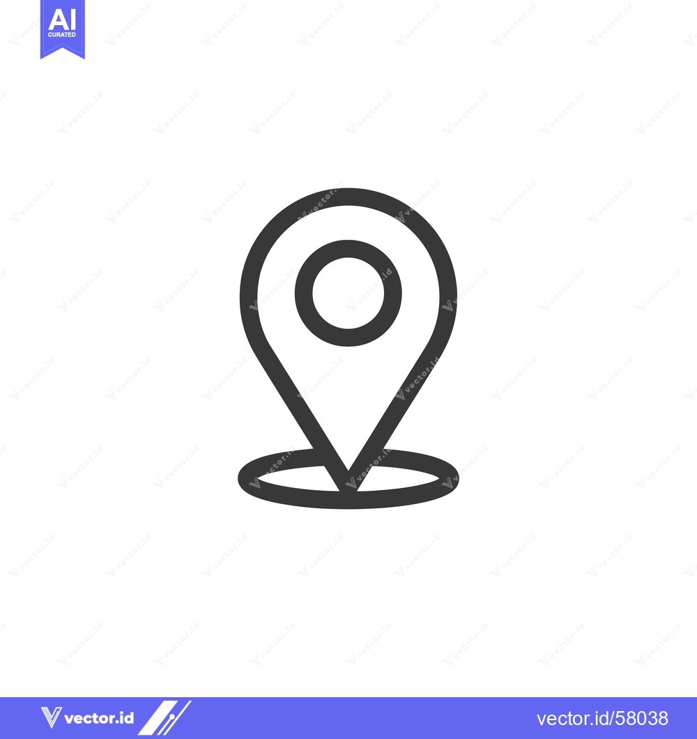 Premium Vector dari Minimalist Gray Location Pin Icon on White Background, Navigation Symb